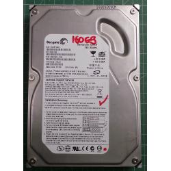 USED, Hard Disk, Seagate, Barracuda 7200.9, ST3160812A, P/N:9BD032-304, Firmware: 3.AAj, Desktop, IDE, 160GB