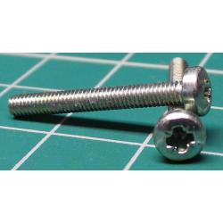 Screw, M2.5x20, Cheese Head, Pozi, Stainless Steel