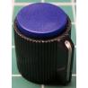 Knob, Blue, for 6mm shaft, Ø13x15mm, Screw Fixing - Metal Insert, Style 8