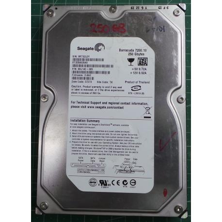 USED Hard Disk,Segate,Barracuda 7200.10,ST3250620AS,P/N:9BJ14E-305,Desktop,SATA,250GB,tested good,no bad sectors or SMART errors