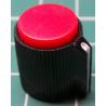 Knob, Red, for 6mm shaft, Ø13x15mm, Screw Fixing - Metal Insert, Style 8