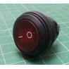 Switch, SPST, Rocker, 250V, 3A, Red, Water Resistant