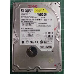 Used. Hard disk,WD200,WD Caviar,WD200AB-00BVA0,Deskop, IDE, 20GB tested good, no bad sectors or SMART errors