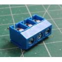 PCB terminal block, angled 90°, 5mm, ways: 3, on PCBs, 1.5mm2, 16A