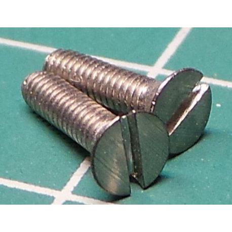 Screw, M2x8, Countersunk Head, Sloted, Stainless Steel