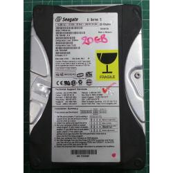 Used, Hard disk, Seagate, U Series 5, ST320413A, P/N:9R4003-316, Firmware: 3.11, Deskop, IDE, 20GB