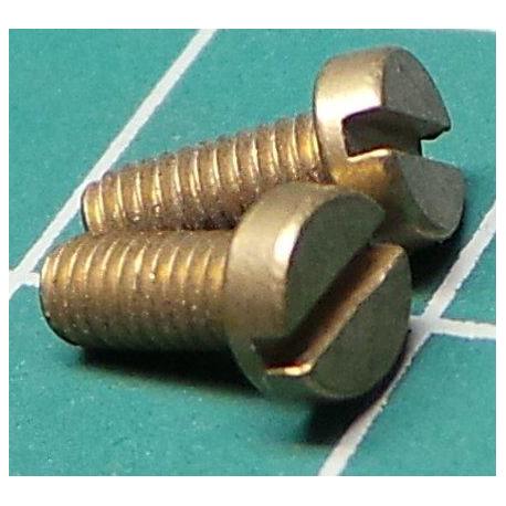 Screw, M2.5x6, Cheese Head, slotted, Brass