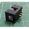 Socket, IDC, male, PIN: 6, straight, THT, gold-plated, 2.54mm, black