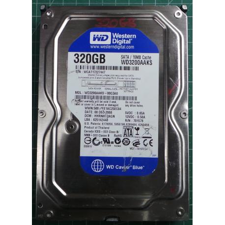 Used Hard Disk,WD3200AAKS,WD Caviar,WD3200AAKS-00G3A0,Deskop,SATA,320GB tested good,no bad sectors or SMART errors