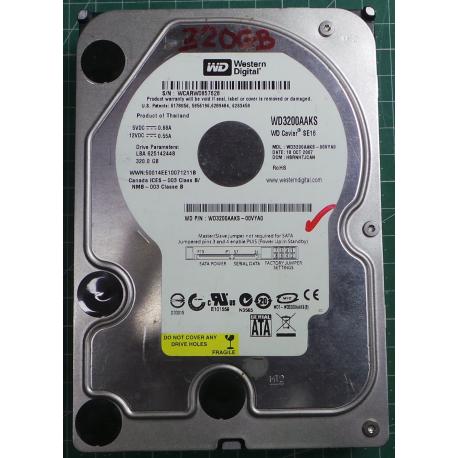 Used Hard Disk,WD3200AAKS,WD Caviar,WD3200AAKS-00VYA0,Deskop,SATA,320GB tested good,no bad sectors or SMART errors