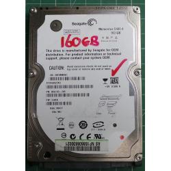 Used, Hard Disk, Seagate, Momentus 5400.4, ST9160827AS, P/N:9DG133-285, Firmware: 3.AAA,Laptop, SATA, 160GB