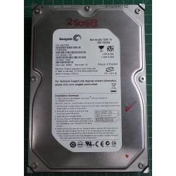 USED Hard disk,Segate,Barracuda 7200.10,ST3250620A,P/N:9BJ04E-307,Desktop, IDE, 250GB tested good,no bad sectors or SMART errors