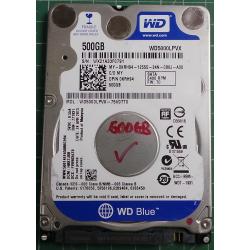 USED Hard disk,WD5000LPVX,WD5000LPVX-75V0TT0,Laptop, SATA, 500GB tested good, no bad sectors or SMART errors