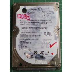 USED Hard disk,Segate,Momentus 5400.3,ST9120822AS,P/N:9S1133-286,Laptop, SATA, 120GB tested good, no bad sectors or SMART errors