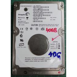 USED Hard disk,Segate,Momentus,ST94811A, P/N: 9Y1082-008, Laptop, IDE, 40GB tested good, no bad sectors or SMART errors