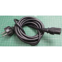 USED,Length 1.2m, IEC connector to Euro Plug, Kettle lead