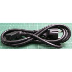1.6m Euro Plug to IEC Angled Socket Cable, 250V, 10A