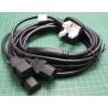 RS PRO, 3xIEC Plug to UK mains PLug, 3m, 818-8919