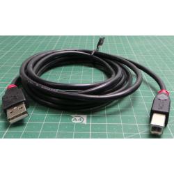 USB Cable, A to B, 2m, LINDY