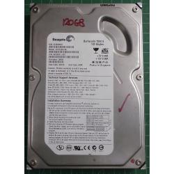 USED, Hard Disk, Seagate, Barracuda 7200.9, ST3120814A, P/N:9BD03C-301, Firmware: 2AAA ,Desktop, IDE , 120GB