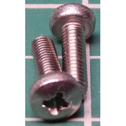 Screw, M3x10, Pan Head, Pozi, Stainless Steel