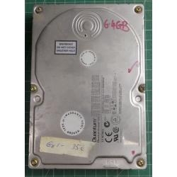 USED, Hard Disk, Quantum Fireball, P/N: CR64A011 Rev 01-B, Desktop, IDE, 6.4GB