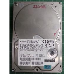 USED Hard Disk, HITACHI, HDT722525DLA380, P/N:0A32552, Desktop, SATA, 250GB