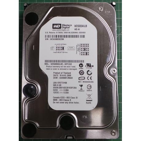 NEW, Hard Disk, WD5000AVJB, WD AV, WD5000AVJB-63YUA0, Desktop, IDE, 500GB