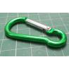 Carabiner, Aluminium, Green, 4mm x 50mm