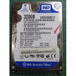 USED, Hard disk, WD3200BEVT, WD Scorpio, WD3200BEVT-22ZCT0, Laptop, SATA, 320GB