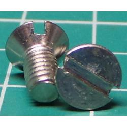 Screw, M4x8, Countersunk Head, Slotted, Stainless Steel
