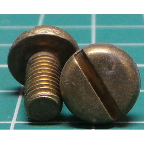 Screw, M5x10, Cheese Head, Slotted, Brass