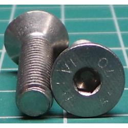 Screw, M5x20, Countersunk Head, Hex,Stainless Steel