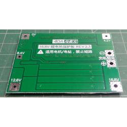 Protection circuit and balancer for 4 Li-Ion cells 18650, current up to 40A
