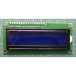 Display LCD1602A I2C, 16x2 characters, blue backlight