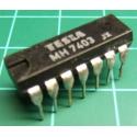 7403, MH7403, TESLA, quad 2-input NAND gate with open collector outputs