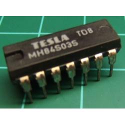 MH84S03S (Hi Spec 74S03), TESLA, quad 2-input NAND gate with open collector outputs