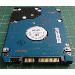 Complete Disk, PCB: G5B0015, TOSHIBA, MK8034GSX, HDD2D38 Q ZK01 S, 80GB, 2.5", SATA