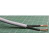 Cable, 2 Core, Unscreened, 16AWG, 1.5mm2, Stranded, PVC, 80deg, Grey, Per Meter