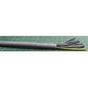 Cable, 7 Core (6+G), Unscreened, 17AWG, 1mm2, Stranded, PVC, 80deg, Grey, Per Meter