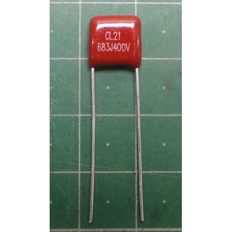 Capacitor: polyester, 68nF, 400VDC, 7.5mm, ±10%, 9.5x4.2x9.1mm