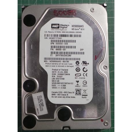 USED, Hard Disk, WD5000AAKS, WD Caviar, WD5000AAKS-60A7B0, Desktop