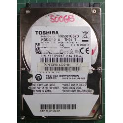 USED, Hard disk, TOSHIBA, MK5061GSYD, HDD2F12 U TH01 T, Laptop, SATA, 500GB