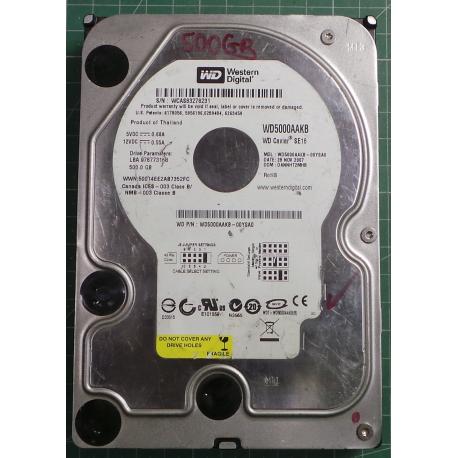 USED, Hard Disk, WD5000AAKB, WD Caviar, WD5000AAKB-00YSA0, Desktop, IDE, 500GB