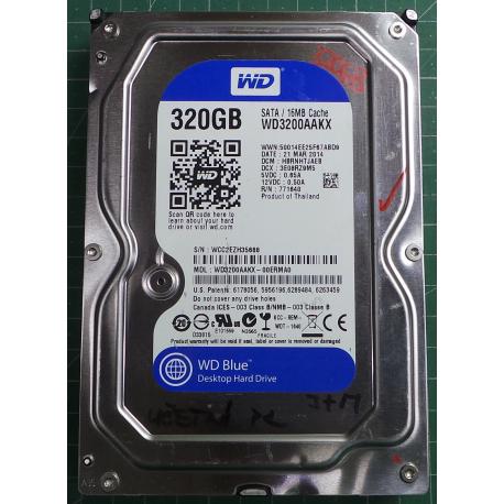 USED, Hard Disk, WD3200AAKX, WD Blue, WD3200AAKX-00ERMA0, Desktop, SATA, 320GB