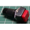 Switch, Push Button (Momentary), SPST, 250V, 1A, Red, Needs 12mm hole