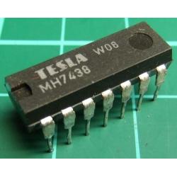 MH7438, TESLA, quad 2-input NAND buffer with open collector outputs