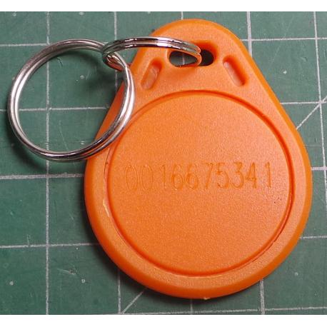 RFID přístupový čip 125kHz, přívěšek, oranžový