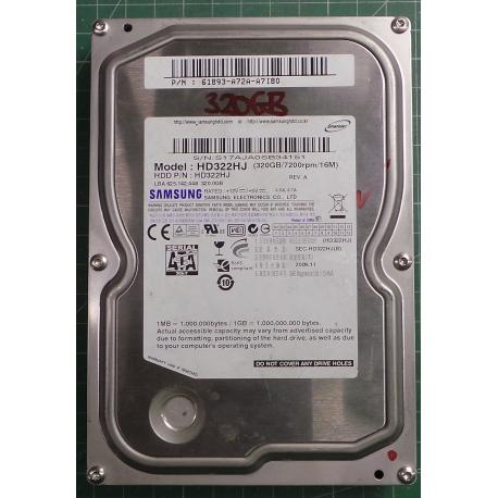 USED, Hard Disk, SAMSUNG, HD322HJ, P/N: 61893-A72A-A7180, Desktop, SATA, 320GB