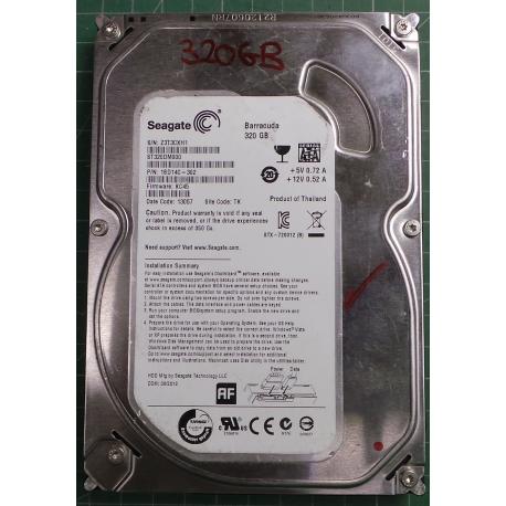 USED, Hard Disk, Seagate, Barracuda, ST320DM000, P/N: 1BD14C-302, Firmware: KC45, Desktop, SATA, 320GB